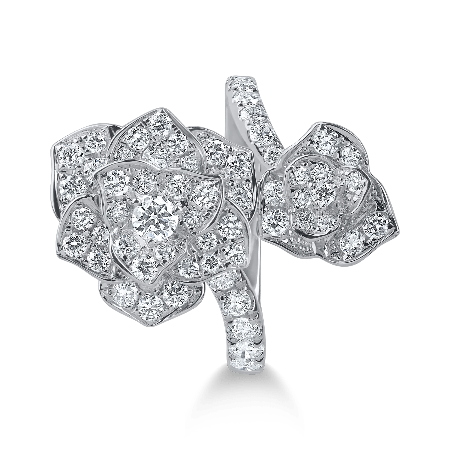 Inel floral din aur alb cu diamante 1.2ct Inel floral din aur alb cu diamante 1.2ct