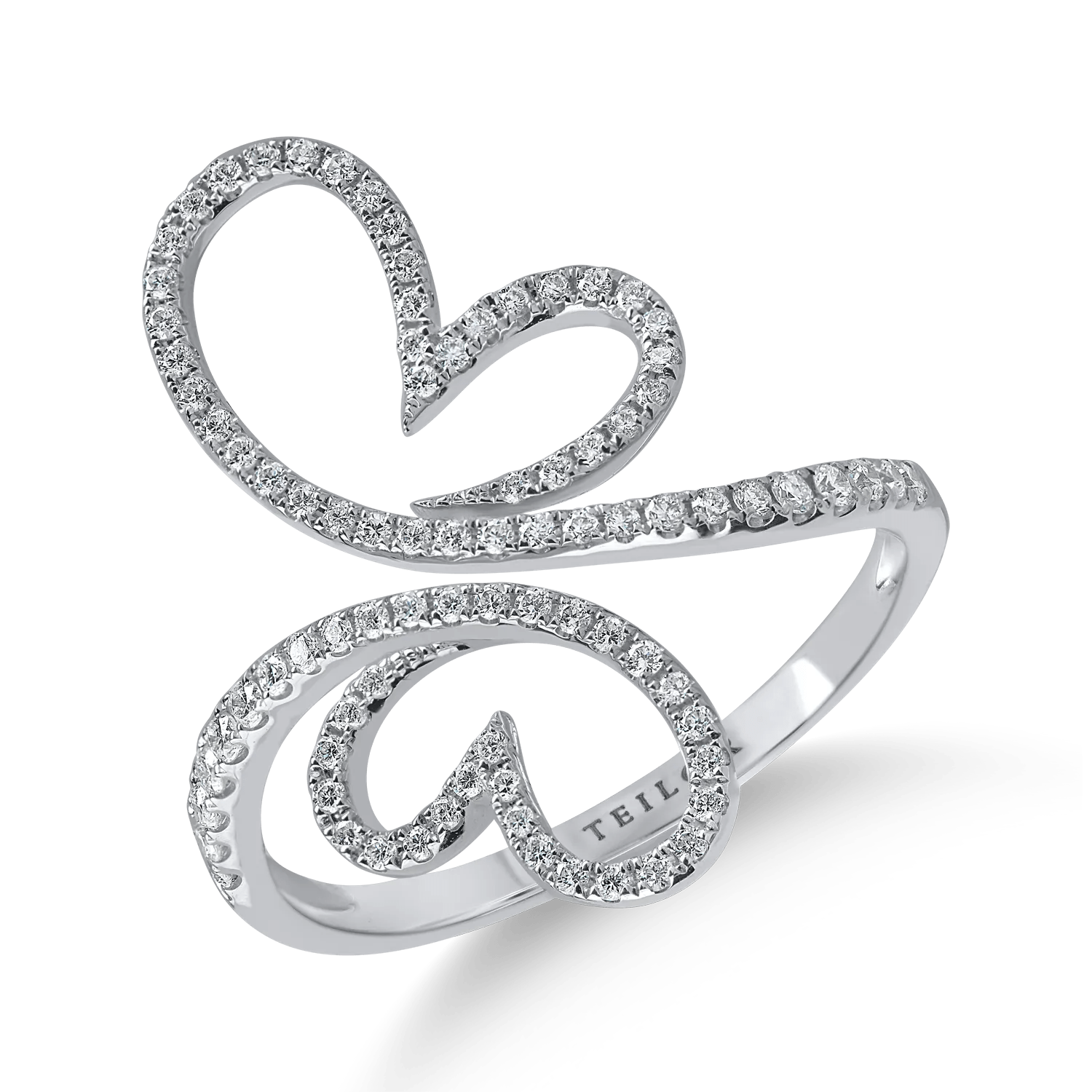 Inel fluture din aur alb cu diamante de 0.3ct Inel fluture din aur alb cu diamante de 0.3ct