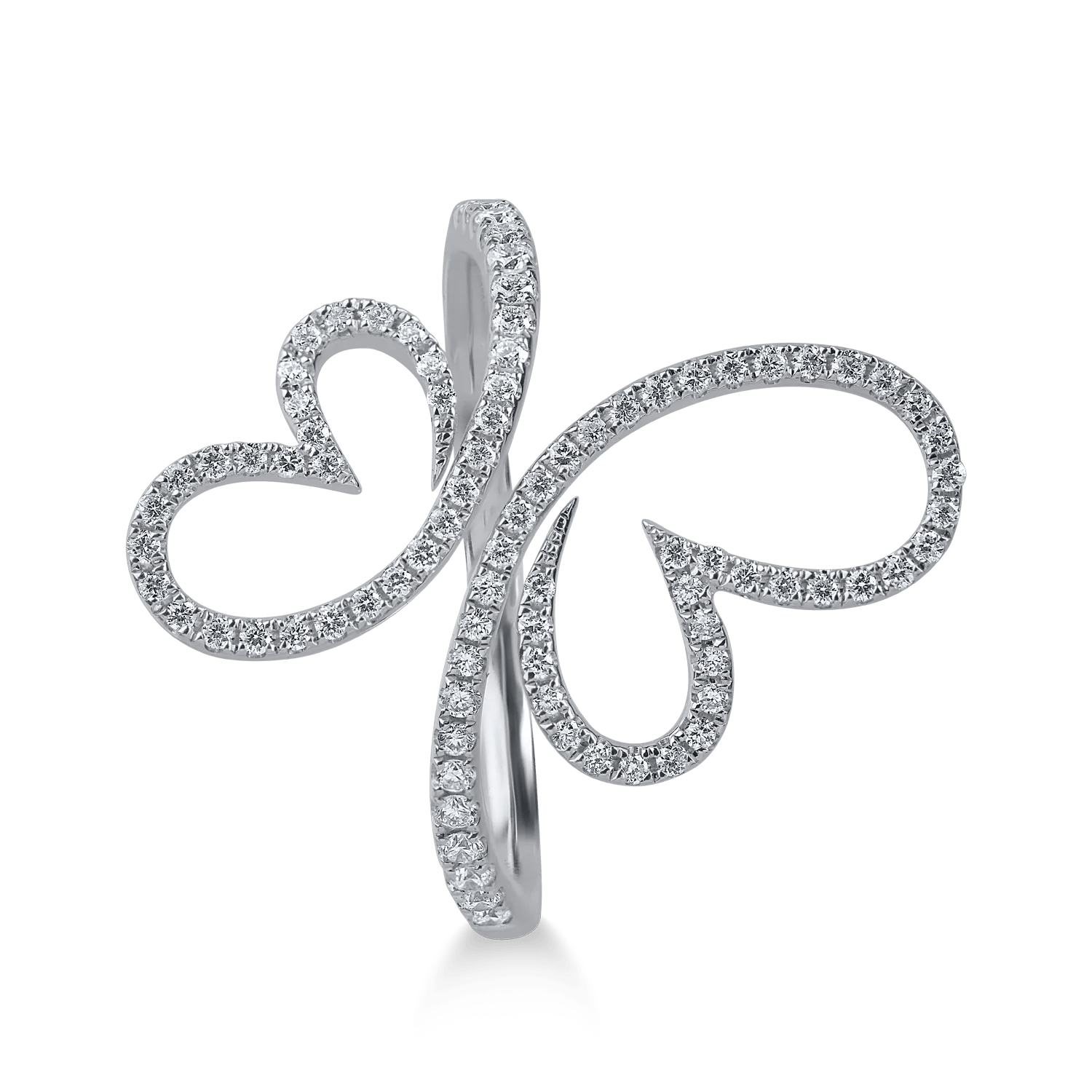 Inel fluture aur alb cu diamante 0.3ct Inel fluture aur alb cu diamante 0.3ct