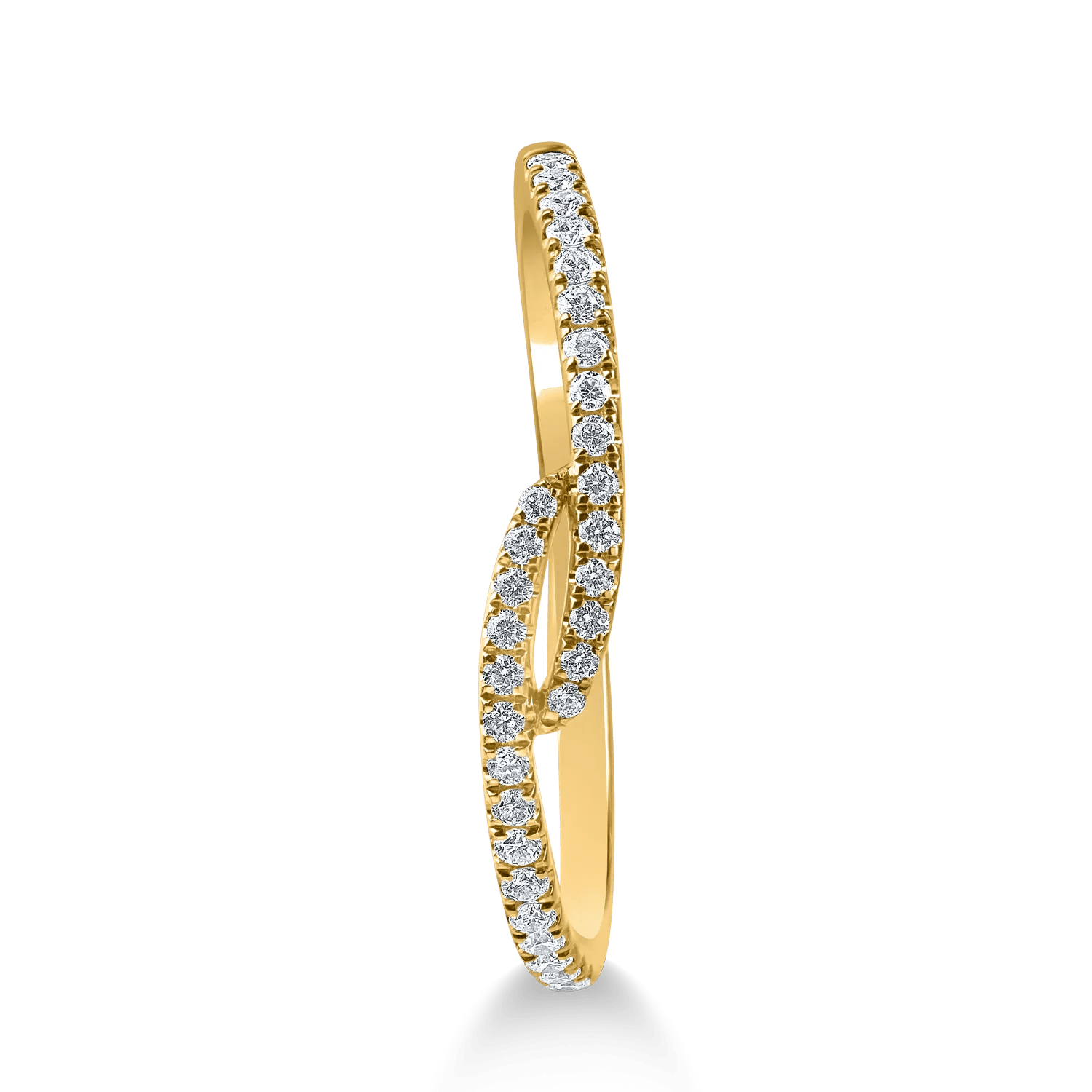 Inel din aur galben minimalist cu diamante Inel din aur galben minimalist cu diamante