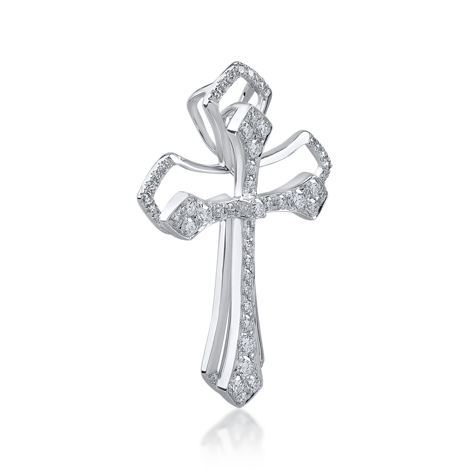 Pandantiv cruce din aur alb cu diamante 0.8ct Pandantiv cruce din aur alb cu diamante 0.8ct