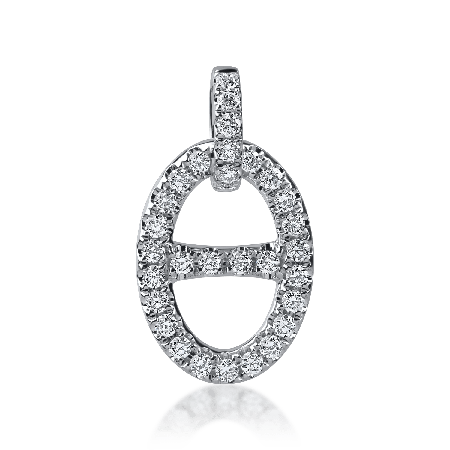 Pandantiv geometric din aur alb cu diamante de 0.32ct Pandantiv geometric din aur alb cu diamante de 0.32ct