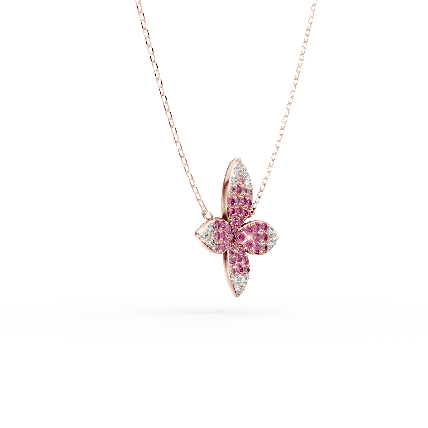 Lant floral din aur roz cu safire si diamante – Teilor Lant floral din aur roz cu safire si diamante – Teilor