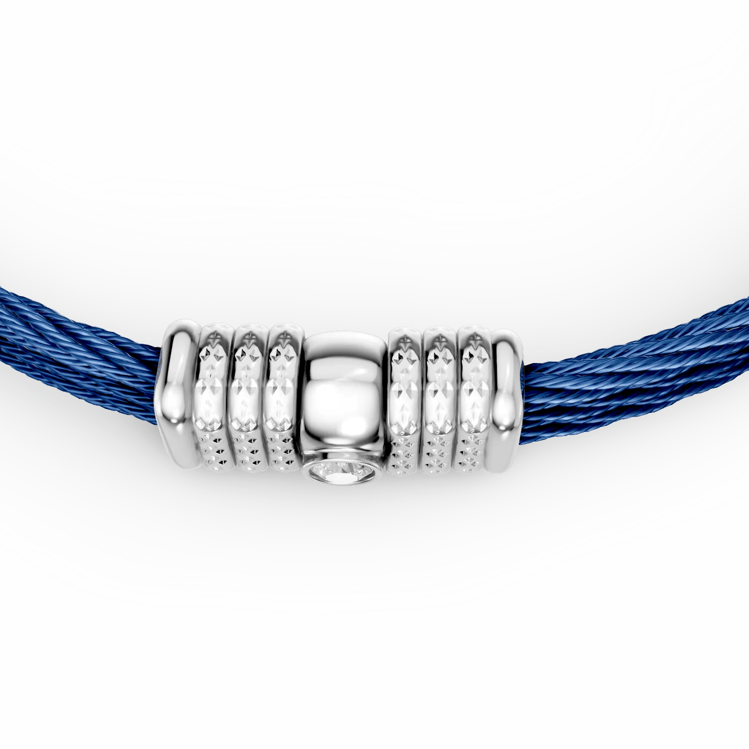 Brățară din oțel alb-albastru cu diamant – Teilor Brățară din oțel alb-albastru cu diamant - Teilor