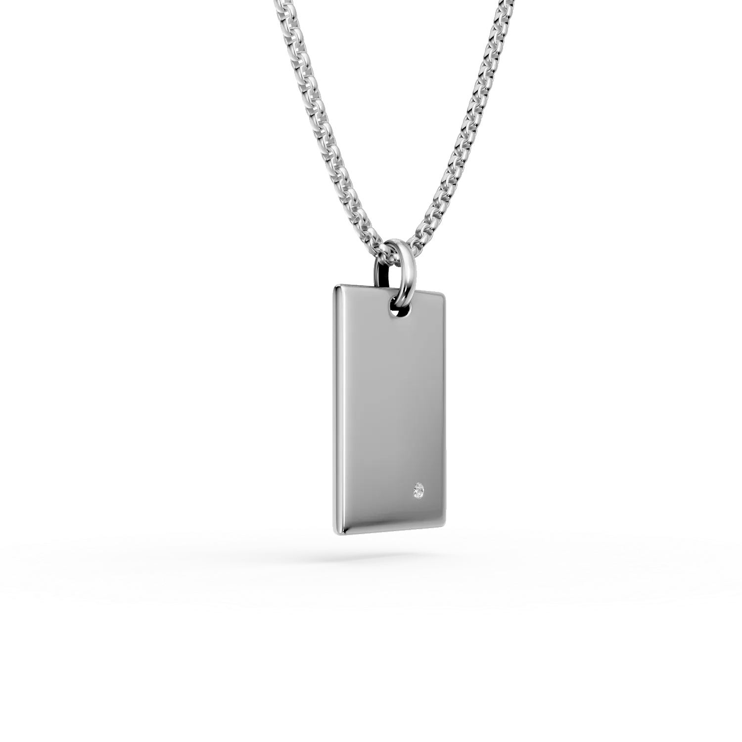 Lanț cu pandantiv din oțel și diamant – Teilor Lanț cu pandantiv din oțel și diamant - Teilor