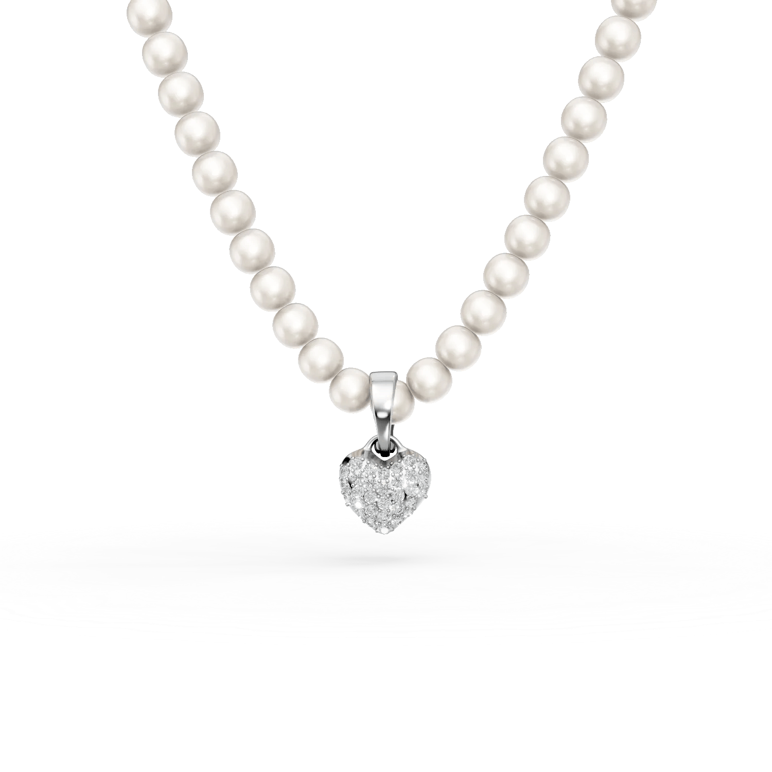 Colier din aur alb cu perle de cultură de 41.9ct și diamante de 0.19ct – Teilor Colier din aur alb cu perle de cultură de 41.9ct și diamante de 0.19ct – Teilor