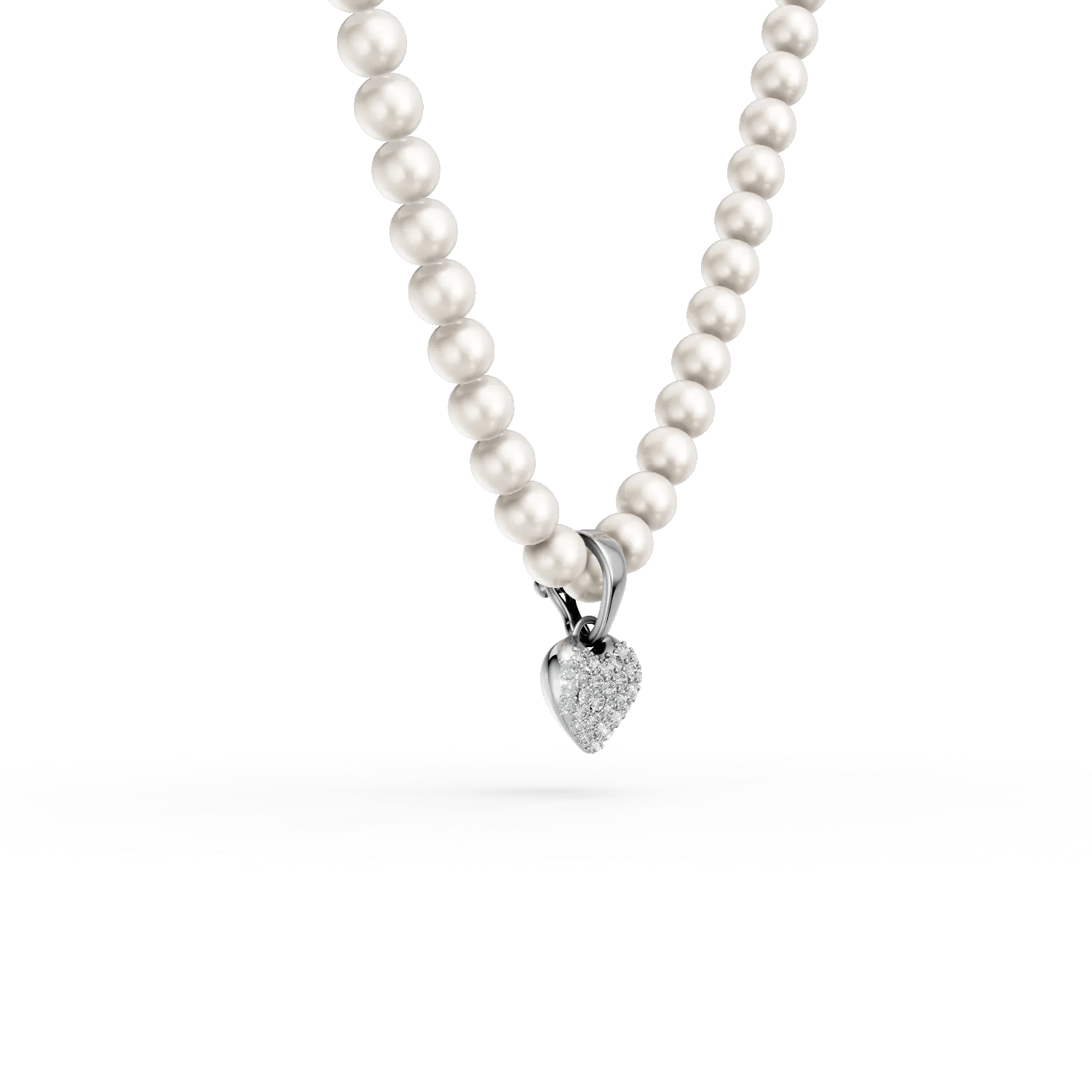 Colier din aur alb cu perle și diamante – Teilor Colier din aur alb cu perle și diamante – Teilor