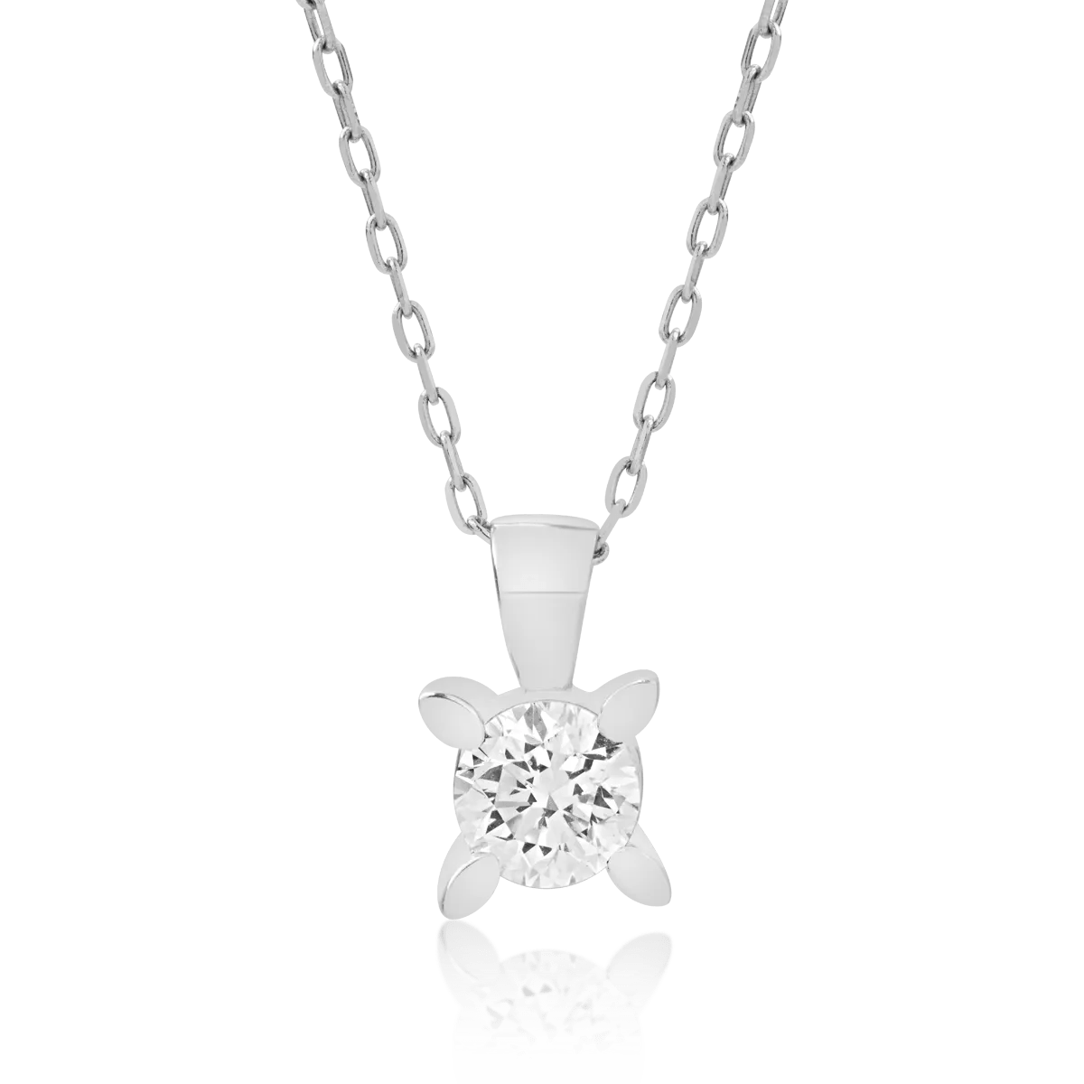 Lanț cu pandantiv din aur alb și diamant de 0.5ct Lanț cu pandantiv din aur alb și diamant de 0.5ct