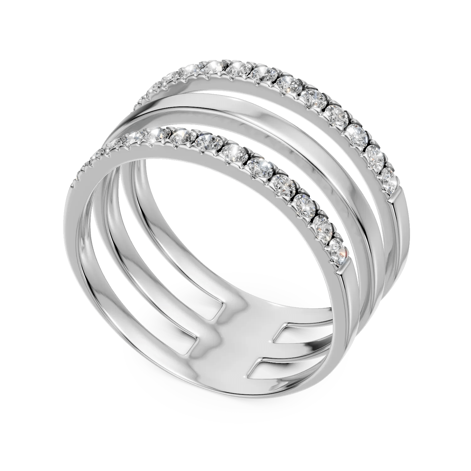 Inel din aur alb elegant Inel din aur alb elegant