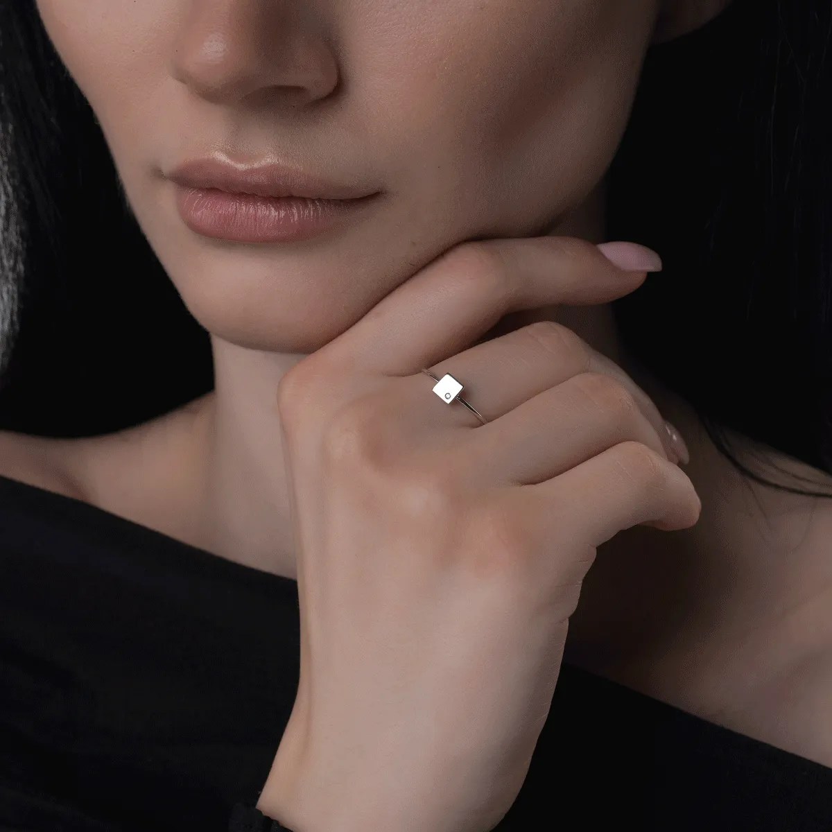 Inel din aur alb elegant Inel din aur alb elegant