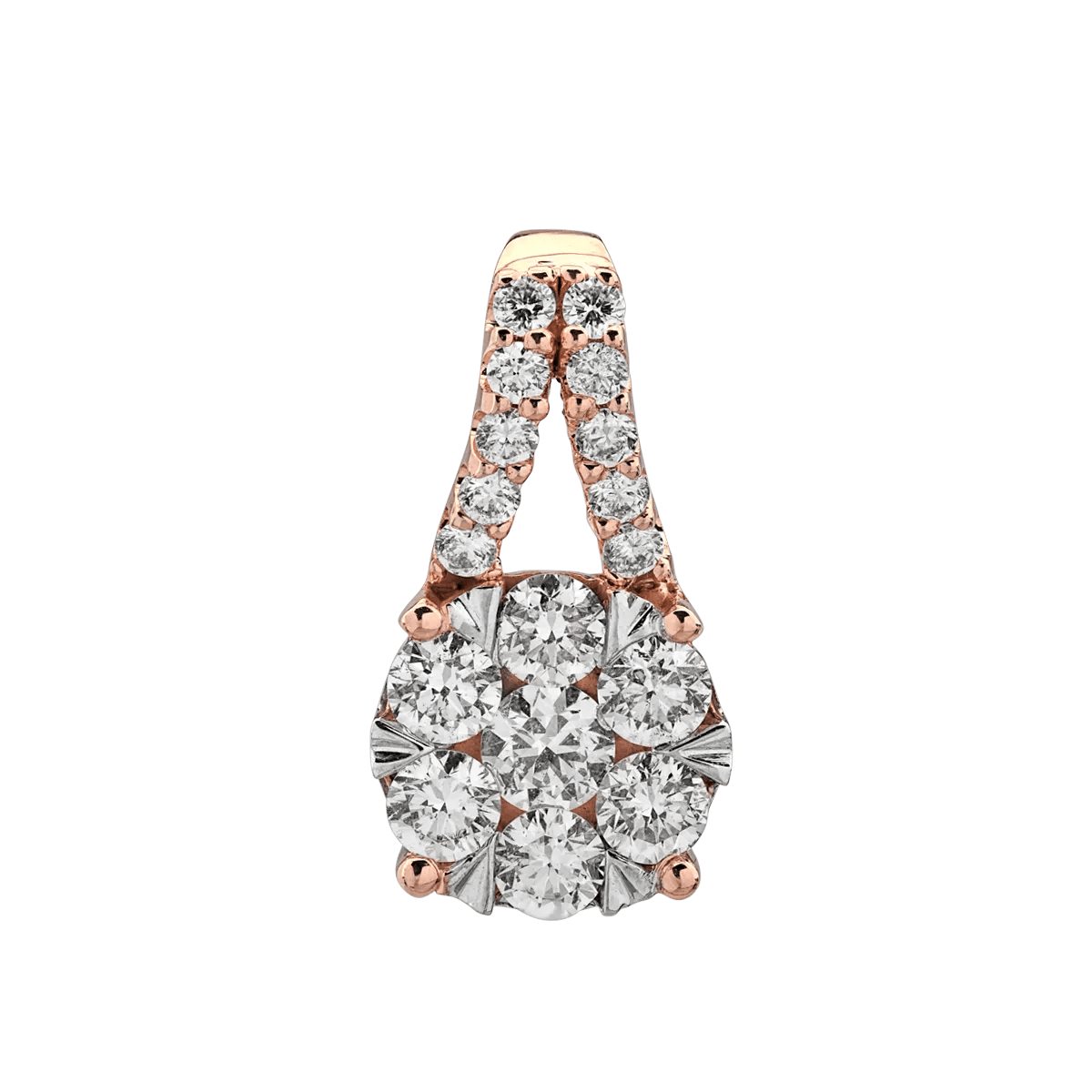 Pandantiv din aur alb-roz cu diamante de 0.75ct Pandantiv din aur alb-roz cu diamante de 0.75ct