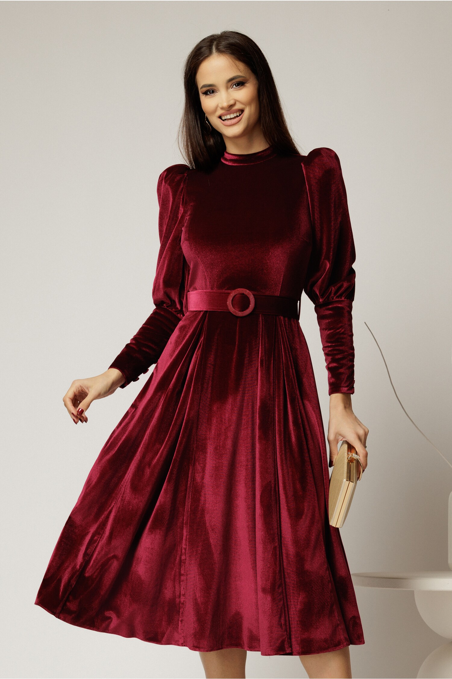 Rochie bordo DY fashion din catifea Rochie bordo DY fashion din catifea