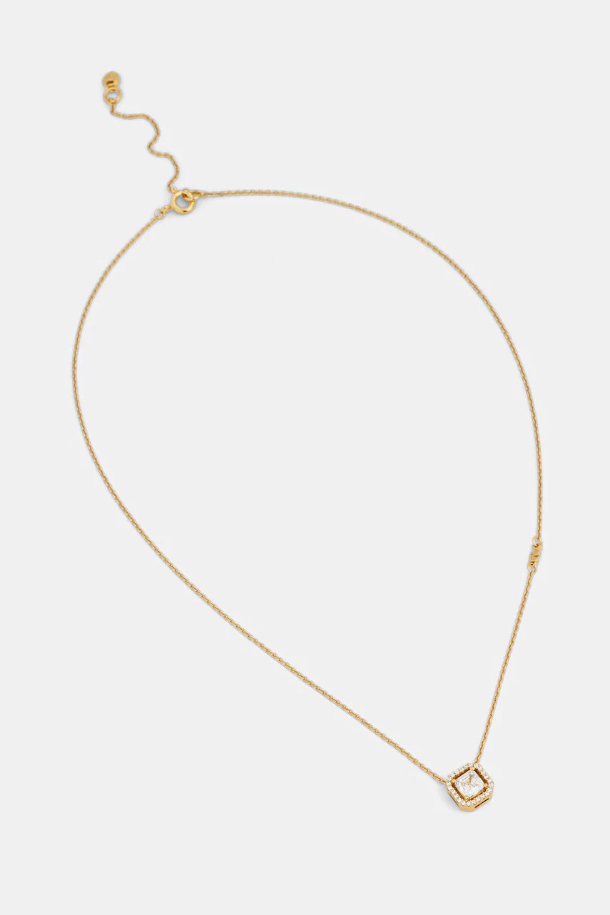 Michael Kors colier cu pandantiv de damă din argint placat cu aur cu zirconiu cubic Michael Kors colier cu pandantiv de damă din argint placat cu aur cu zirconiu cubic