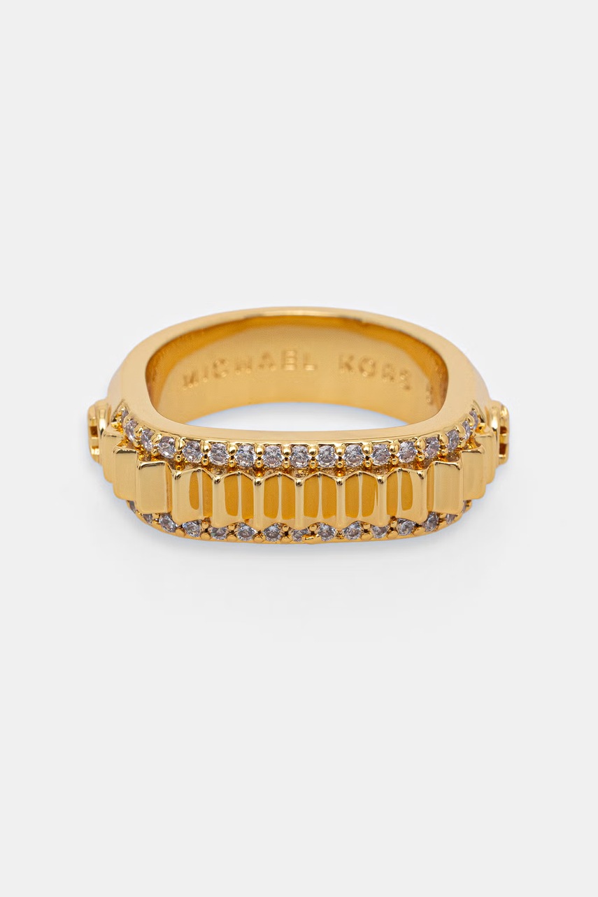 Michael kors inel pentru femei placat cu aur și zirconiu cubic Michael kors inel pentru femei placat cu aur și zirconiu cubic