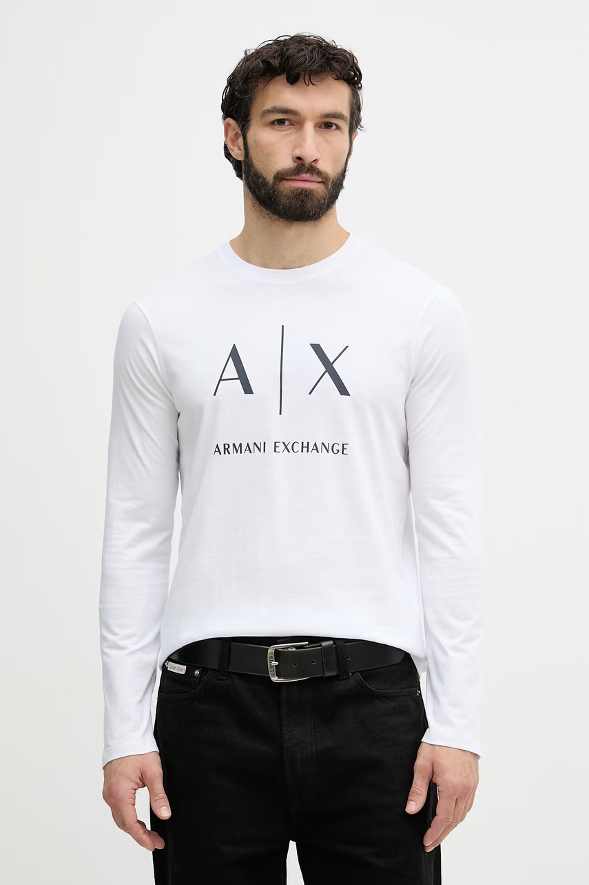 Tricou armani exchange mânecă lungă pentru bărbați din bumbac Tricou armani exchange mânecă lungă pentru bărbați din bumbac