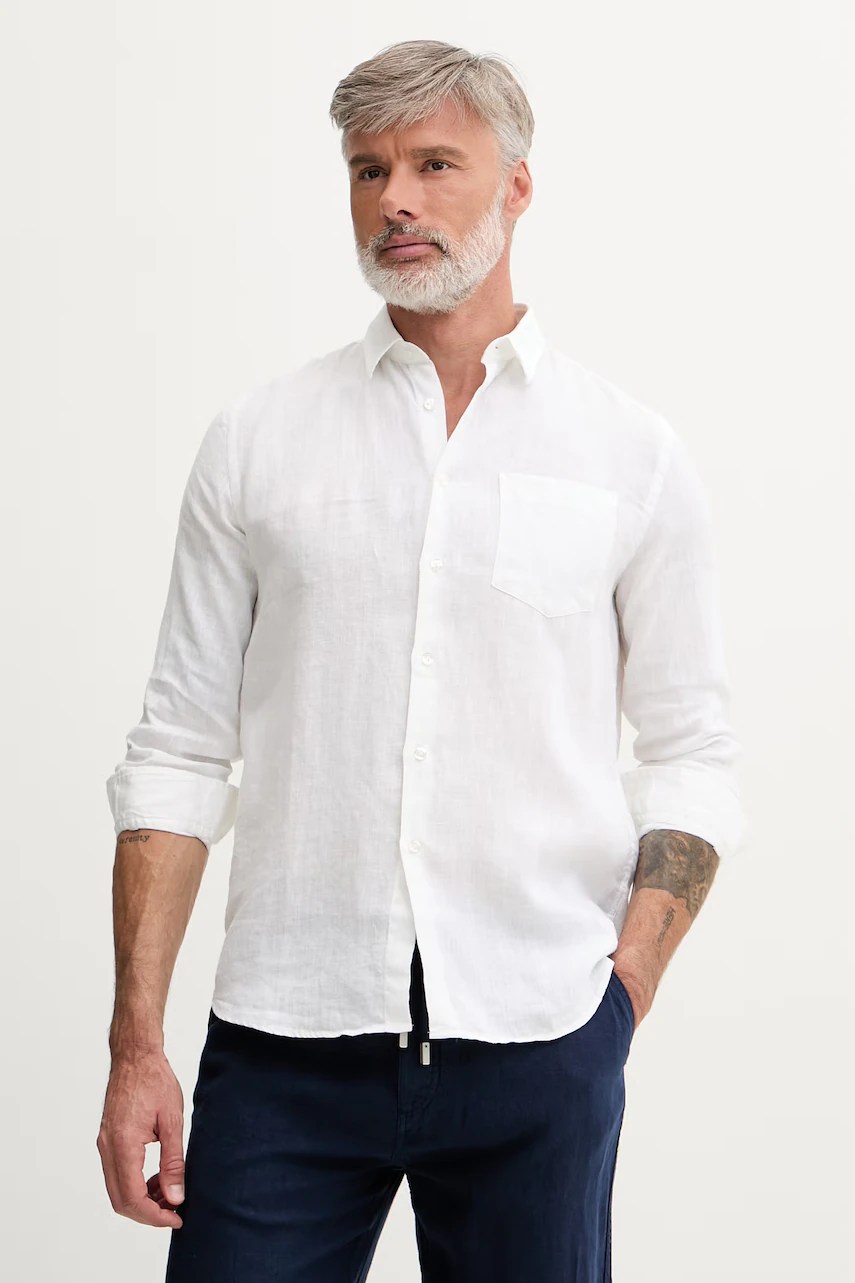 Cămașă vilebrequin pentru bărbați, din in CAROUBIS Cămașă vilebrequin pentru bărbați, din in CAROUBIS