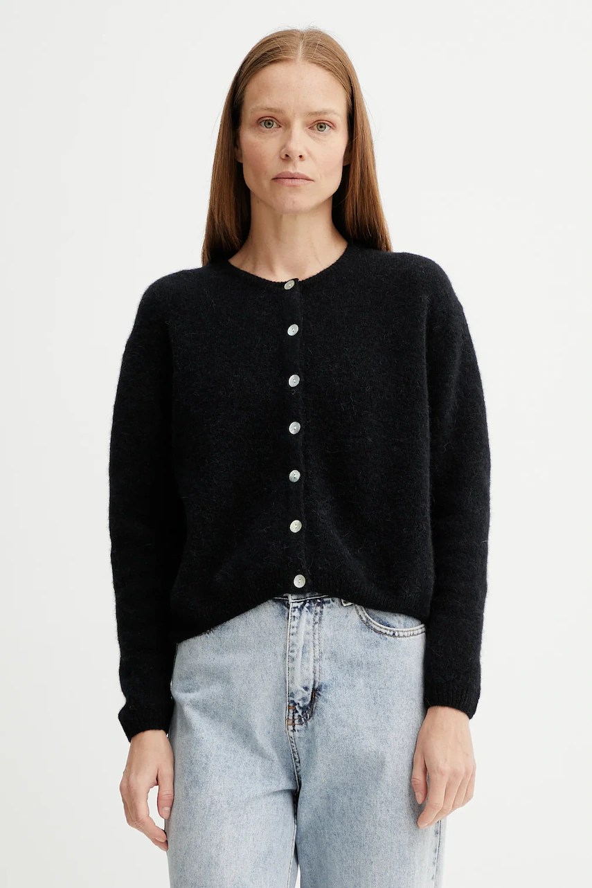 Cardigan pentru femei cu lână GILET ML COL ROND – American Vintage Cardigan pentru femei cu lână GILET ML COL ROND – American Vintage