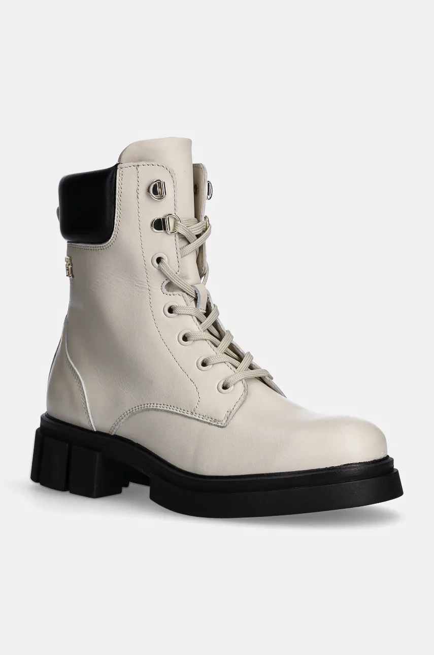 Tommy hilfiger bocanci de piele LACE-UP BIKER Tommy hilfiger bocanci de piele LACE-UP BIKER