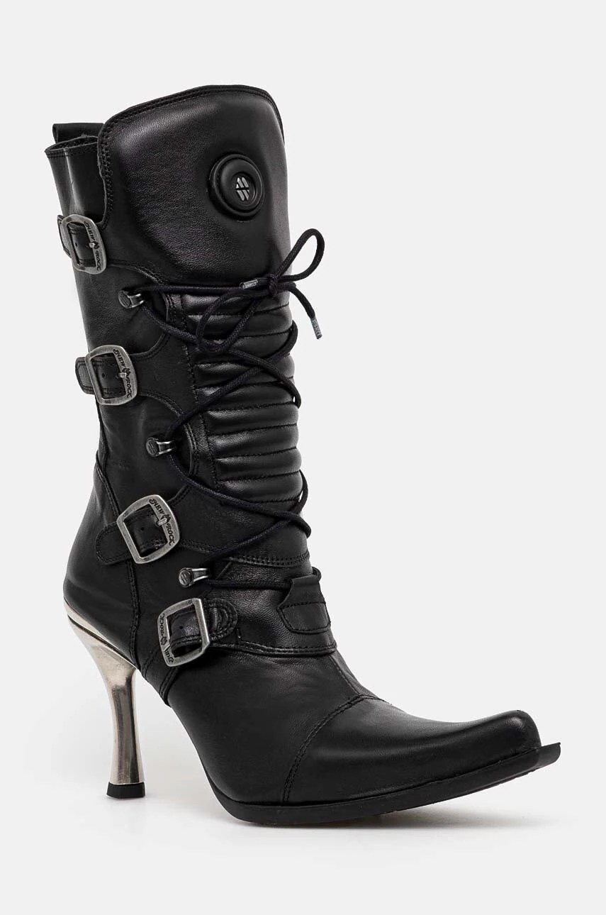 Cizme new rock ITALI NEGRO FINO cu toc MALICIA CARIBE ACERO Cizme new rock ITALI NEGRO FINO cu toc MALICIA CARIBE ACERO