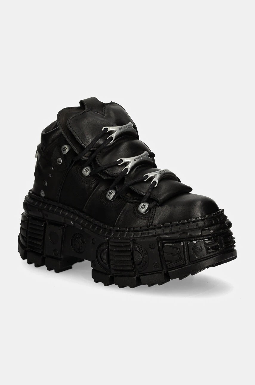 Sneakers new rock din piele CRUST NEGRO cu TANK CASCO NEGRO Sneakers new rock din piele CRUST NEGRO cu TANK CASCO NEGRO