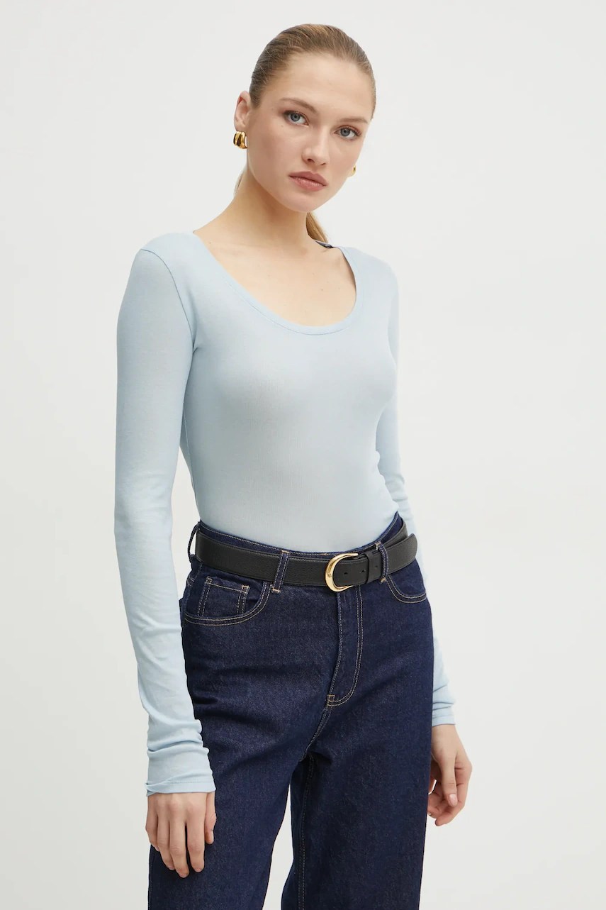 Boss orange – bluză longsleeve din bumbac Boss orange – bluză longsleeve din bumbac