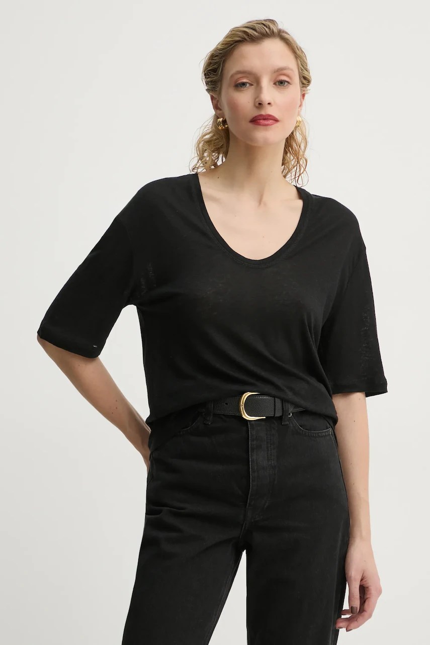 Tricou by malene birger din amestec de in – model AMARINGA Tricou by malene birger din amestec de in – model AMARINGA