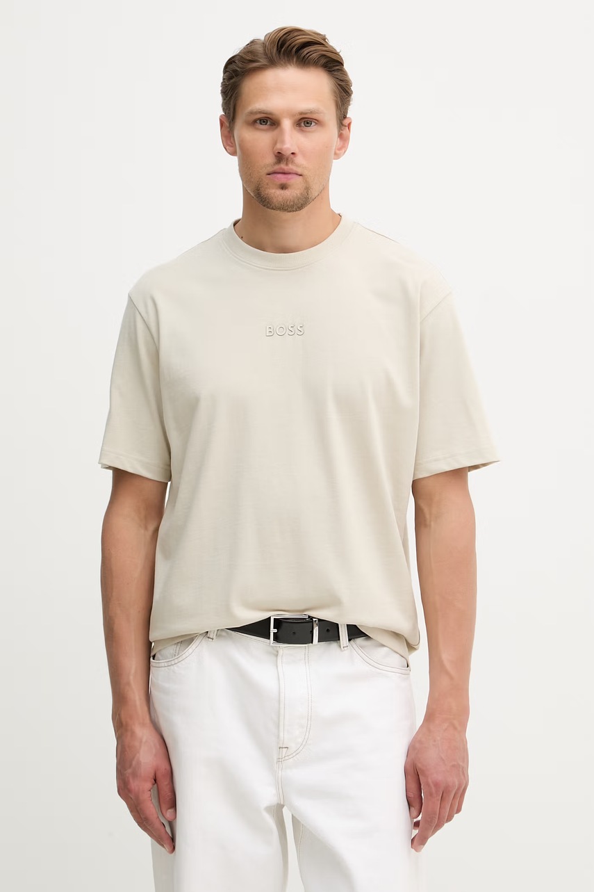 Tricou BOSS green bărbați din bumbac tee 10 Tricou BOSS green bărbați din bumbac tee 10