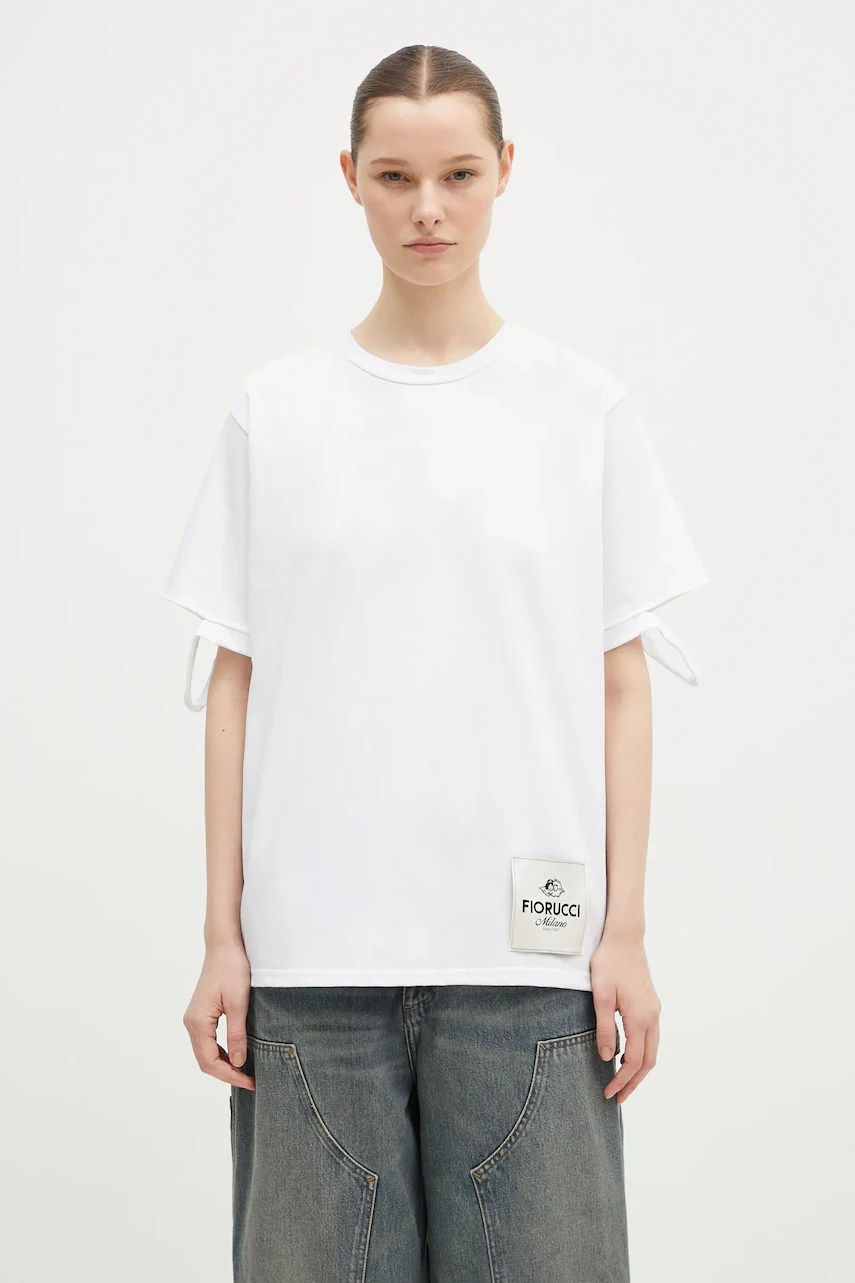 Tricou fiorucci din bumbac, stil Distressed Tricou fiorucci din bumbac, stil Distressed