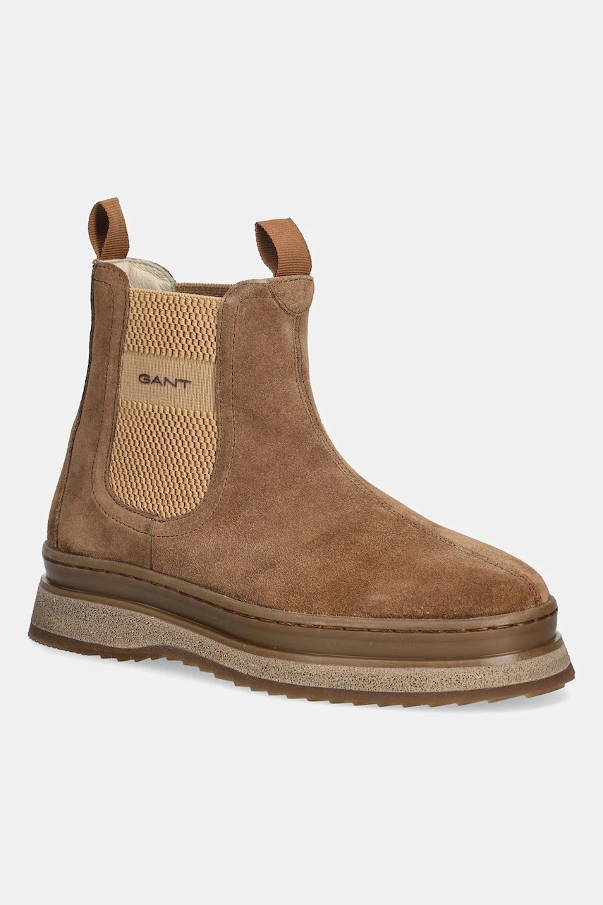 Botine gant sistemown din piele întoarsă Botine gant sistemown din piele întoarsă