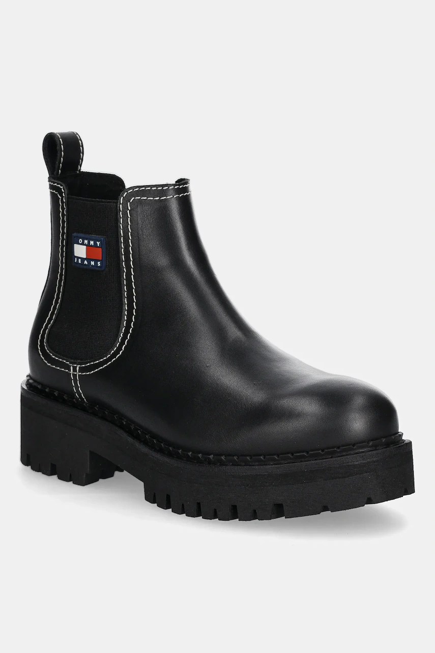 Ghete CHELSEA de piele tommy jeans TJW URBAN CHELSEA BOOT Ghete CHELSEA de piele tommy jeans TJW URBAN CHELSEA BOOT