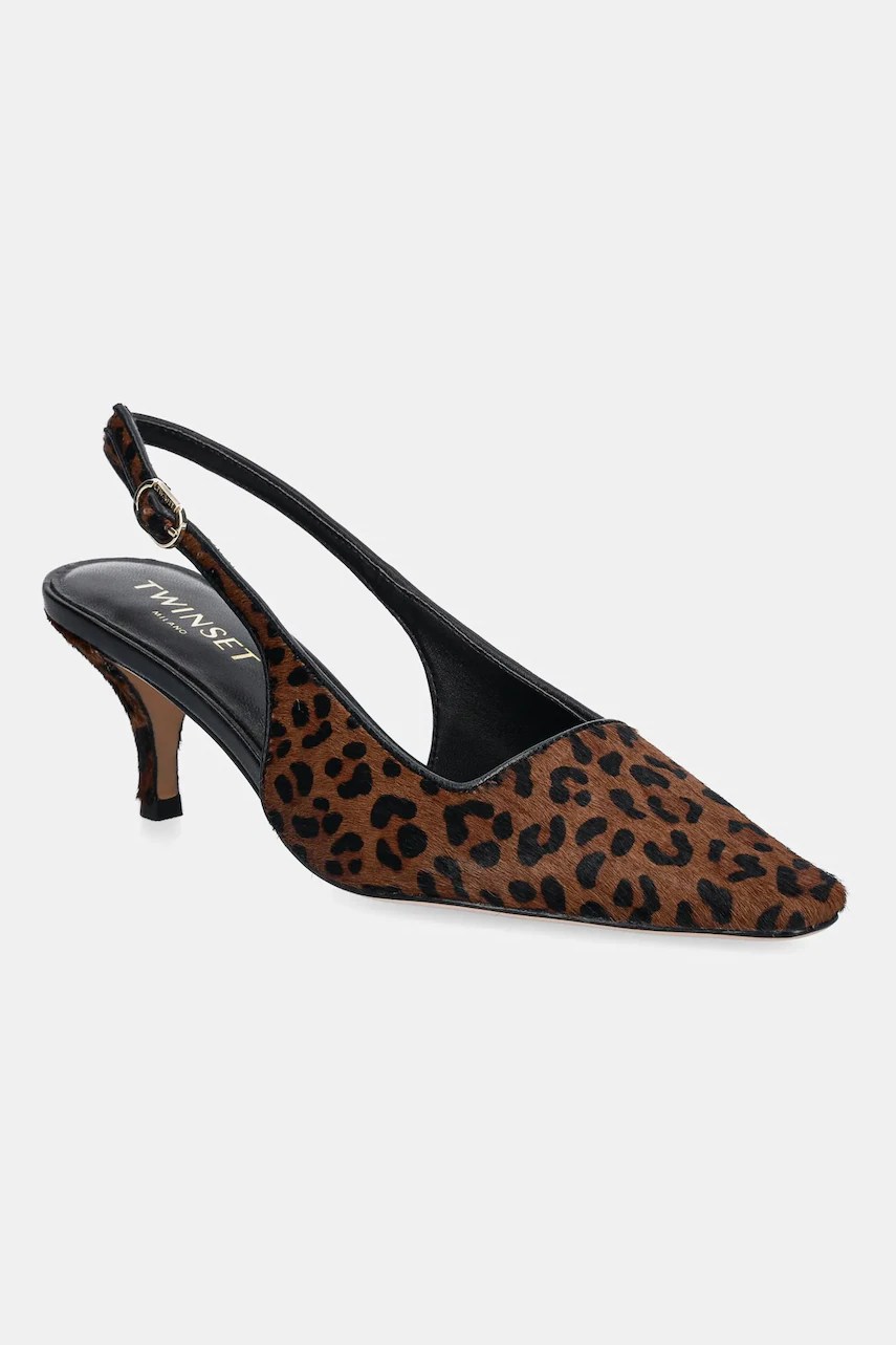 Twinset pantofi cu toc din piele întoarsă Twinset pantofi cu toc din piele întoarsă