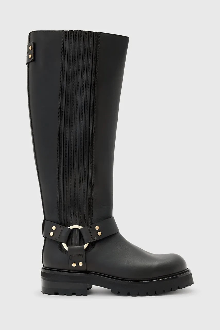 Cizme de piele AllSaints Maddie High Boot Cizme de piele AllSaints Maddie High Boot