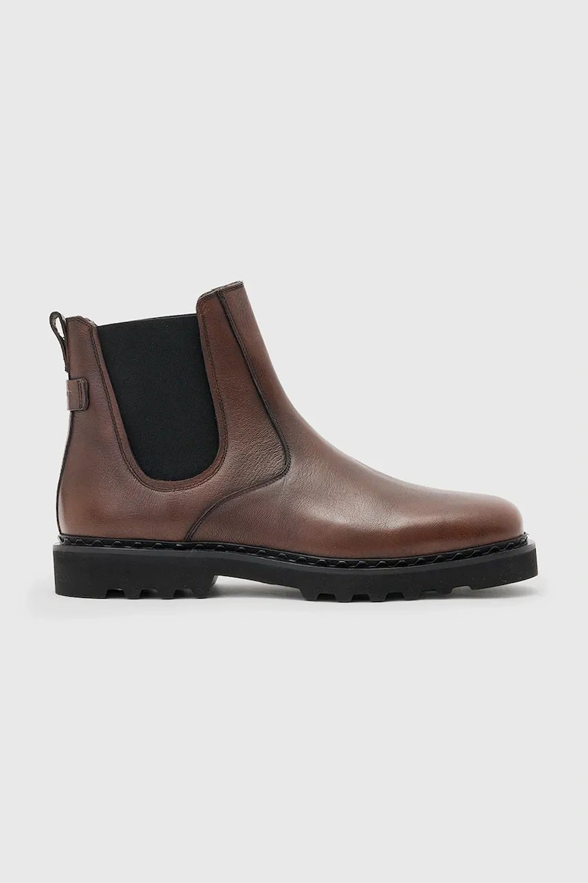 Ghete chelsea bărbați AllSaints Skiff din piele Ghete chelsea bărbați AllSaints Skiff din piele