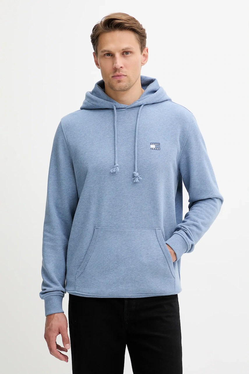 Hanorac cu glugă tommy jeans bărbați din bumbac Hanorac cu glugă tommy jeans bărbați din bumbac