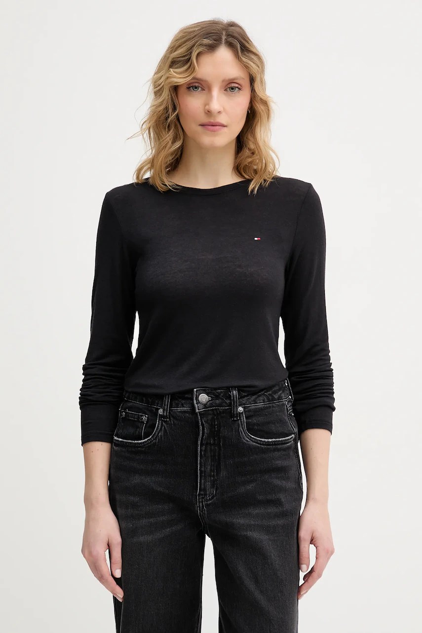 Tricou tommy hilfiger mânecă lungă din amestec de cașmir Tricou tommy hilfiger mânecă lungă din amestec de cașmir