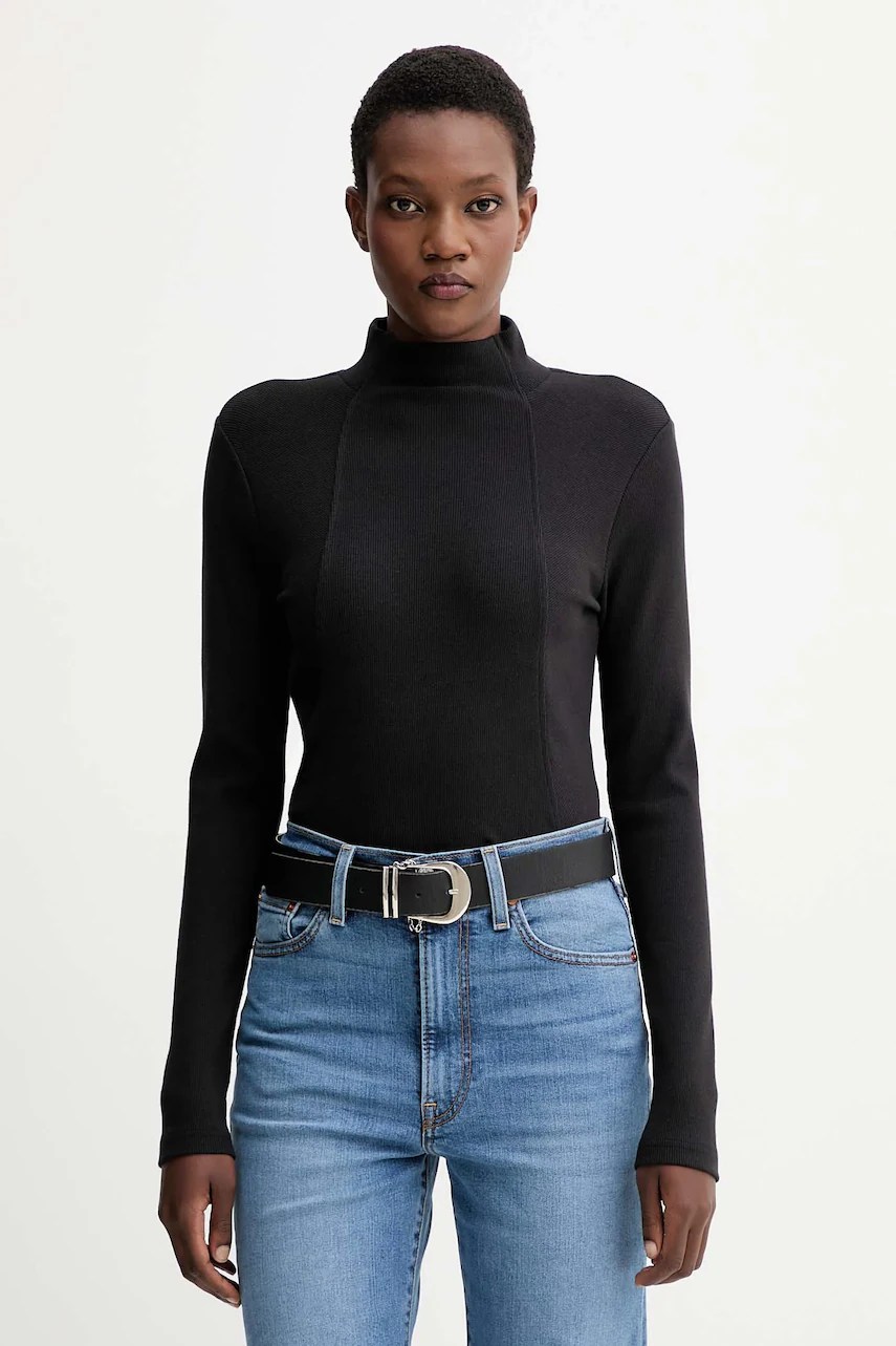 G-star bluză longsleeve a line slim rib mock G-star bluză longsleeve a line slim rib mock