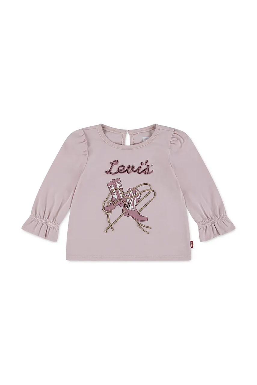 Tricou mânecă lungă levi’s din bumbac pentru bebeluși LS KNOT FRONT KNIT TOP Tricou mânecă lungă levi’s din bumbac pentru bebeluși LS KNOT FRONT KNIT TOP