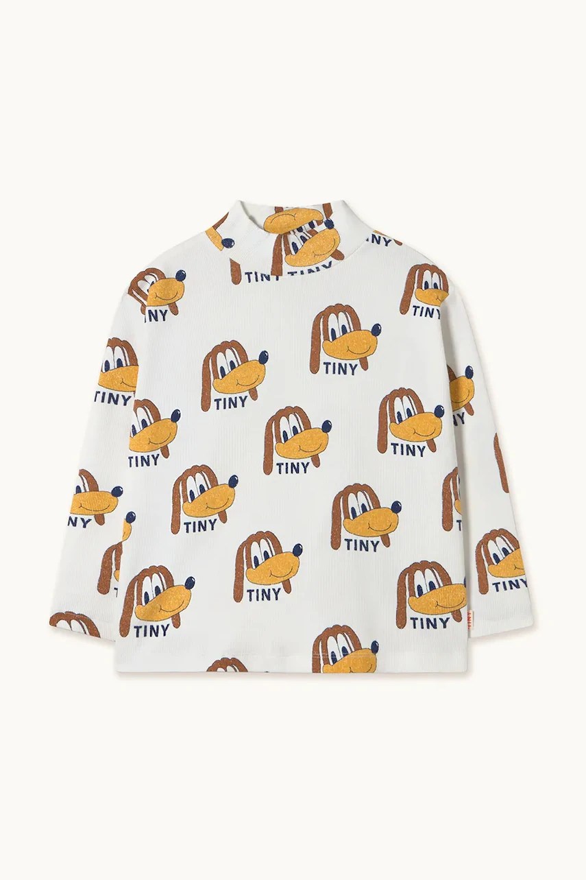 Tinycottons tricou mânecă lungă copii DOGS RIB MOCKNECK Tinycottons tricou mânecă lungă copii DOGS RIB MOCKNECK