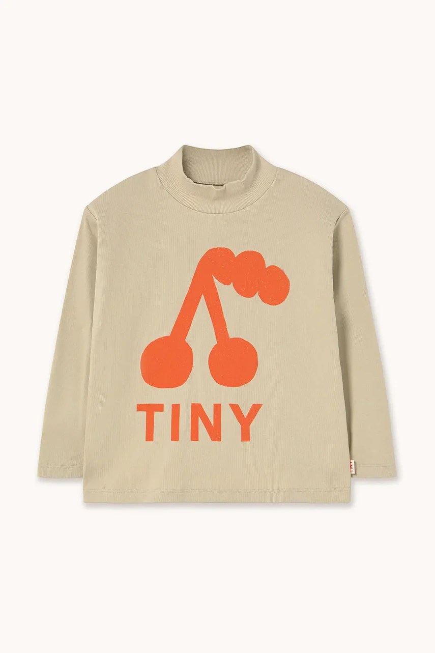 Tricou mânecă lungă tinycottons din bumbac CHERRY GRAPHIC RIB MOCKNECK Tricou mânecă lungă tinycottons din bumbac CHERRY GRAPHIC RIB MOCKNECK