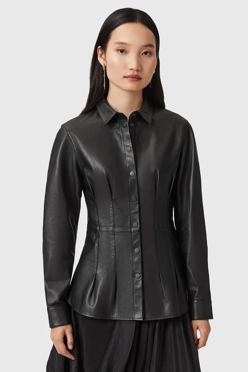 Cămașă LARSON din piele de la AllSaints Cămașă LARSON din piele de la AllSaints