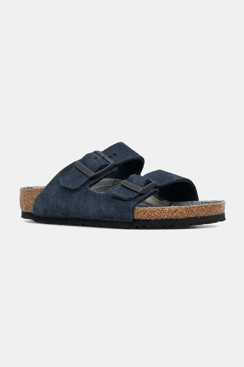Papuci birkenstock pentru copii Arizona din piele întoarsă Papuci birkenstock pentru copii Arizona din piele întoarsă