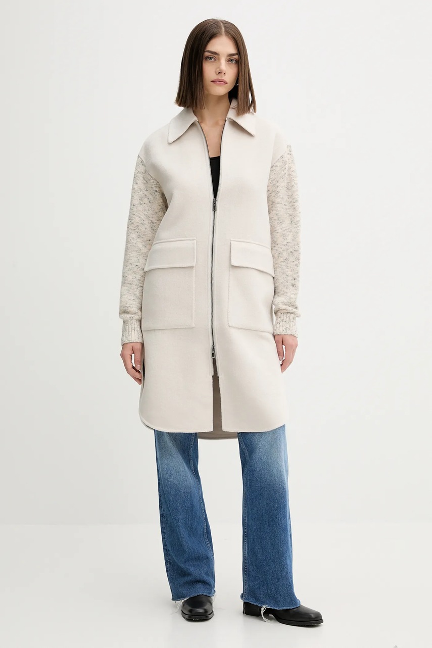 Palton de lână desigual JINU Palton de lână desigual JINU