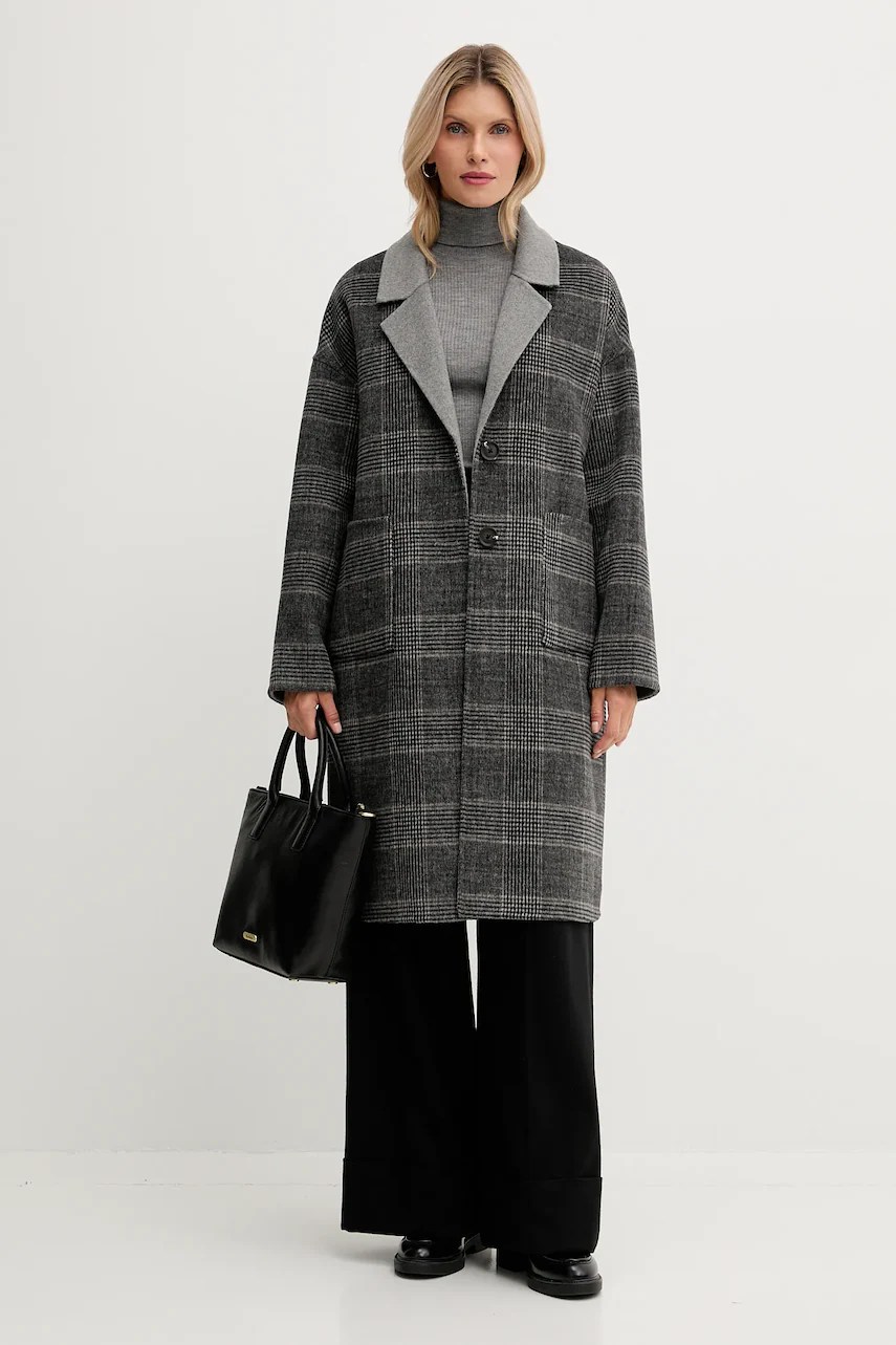 Palton cu două fețe din lână united colors of benetton Palton cu două fețe din lână united colors of benetton