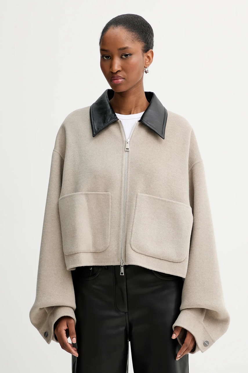 Jachetă nanushka din amestec de lână Jachetă nanushka din amestec de lână