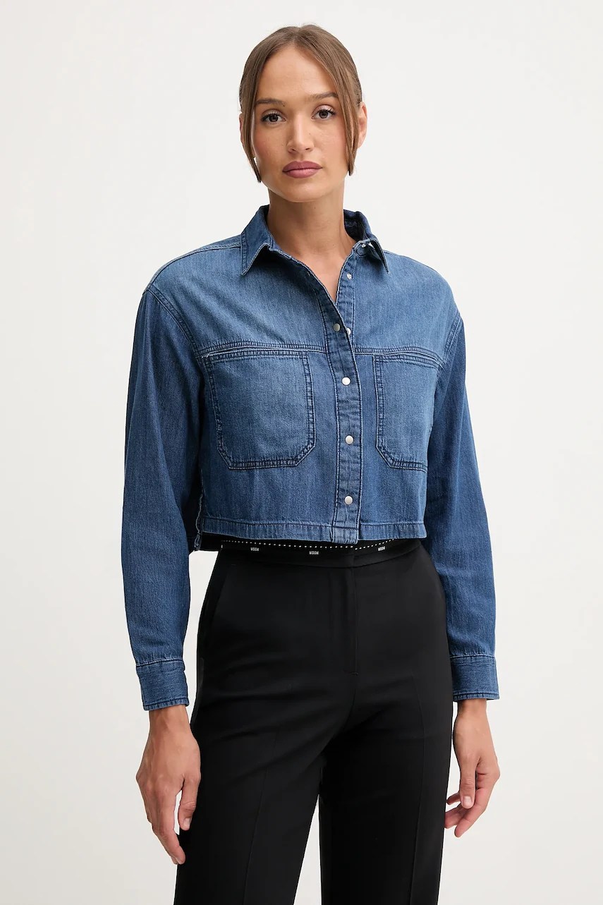 Cămașă denim united colors of benetton din bumbac Cămașă denim united colors of benetton din bumbac