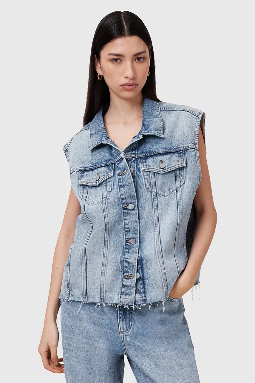 Vestă din denim AllSaints LAURA Vestă din denim AllSaints LAURA