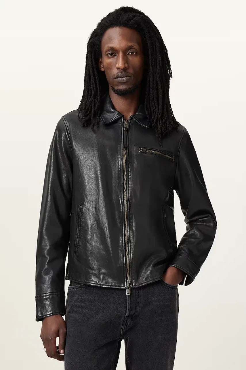 Geacă de piele AllSaints MILLER Geacă de piele AllSaints MILLER