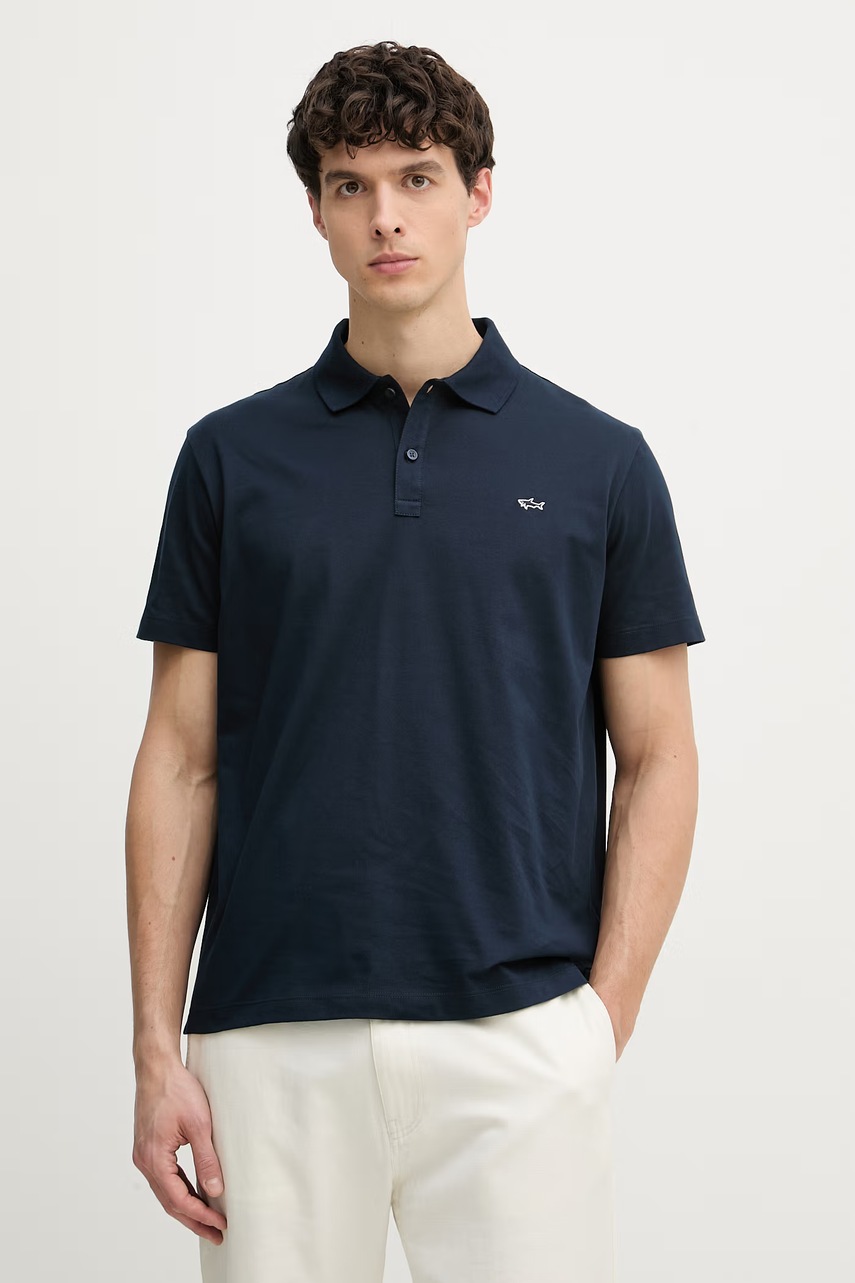 Tricou polo paul&shark pentru bărbați, din bumbac tricotat Tricou polo paul&shark pentru bărbați, din bumbac tricotat