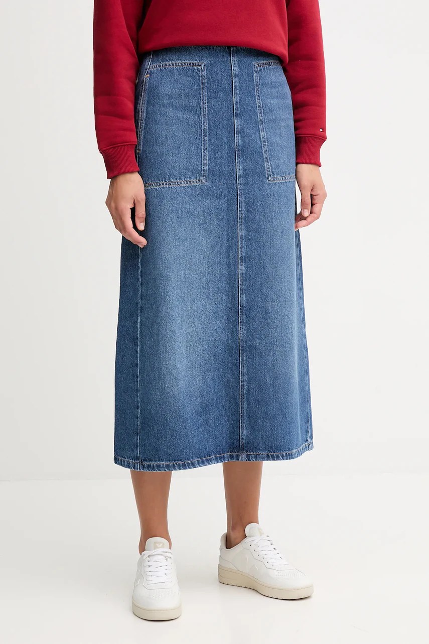 Fustă din bumbac denim tommy hilfiger Fustă din bumbac denim tommy hilfiger