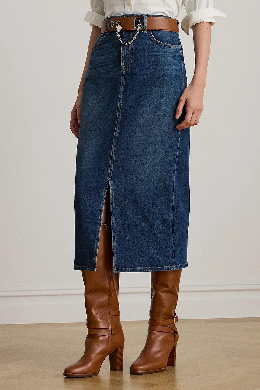 Fustă jeans lauren ralph lauren Fustă jeans lauren ralph lauren